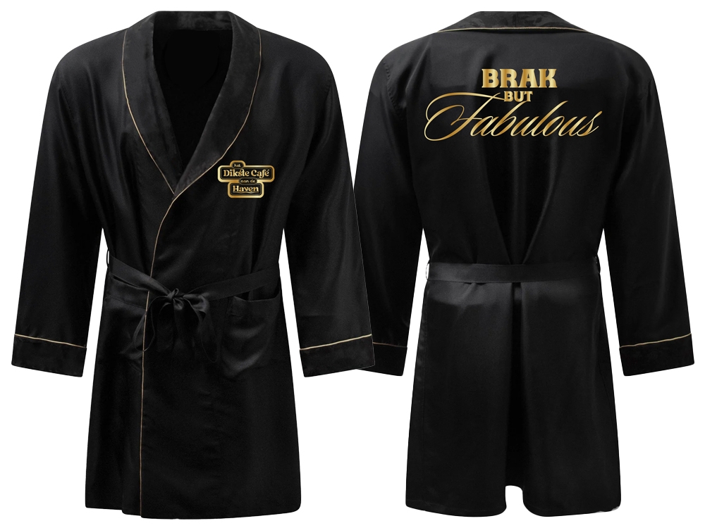 Satijnen Badjas Unisex Zwart