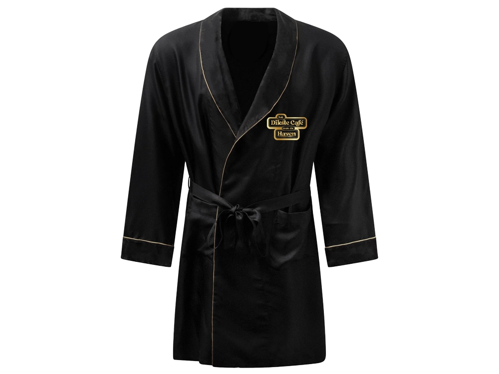 Satijnen Badjas Unisex Zwart