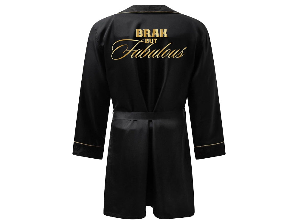 Satijnen Badjas Unisex Zwart