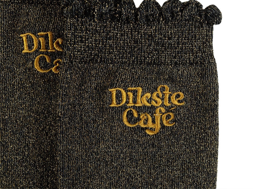 Glittersokken Zwart met goud glitter